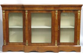 A good 19thC. French walnut breakfront credenza wi