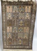 A silk pile carpet, some wear 1280mm x 790mm