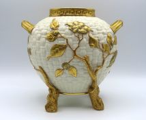 A Royal Worcester porcelain vase with gilded organ