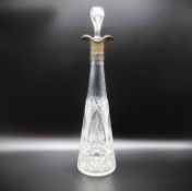 A Baccarat French cut glass crystal decanter with