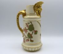 A Royal Worcester porcelain mask jug with gilded &