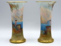 A pair of Royal Worcester hand painted porcelain v