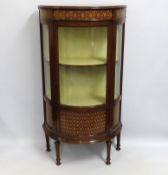 A good antique Sheraton style inlaid D shaped maho