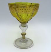 An antique Salviati style quatrefoil glass with gi