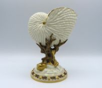 A Royal Worcester porcelain porcelain conch shell