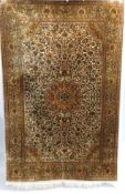 A silk pile carpet, 1890mm x 1200mm