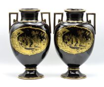 A pair of decorative Victorian vases with gilded O