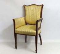 A George III, Sheraton style upholstered mahogany