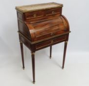 A good 19thC. French Louis XVI mahogany cylinder b