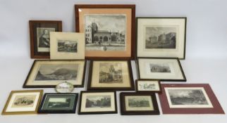 A selection of prints including R. West Delin 1736