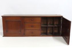 A 19thC. mahogany table top estate cabinet with pi