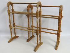 Two towel rails, tallest 775mm