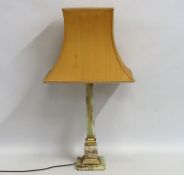 An onyx lamp with shade, 768mm tall overall