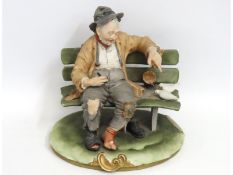 A Capodimonte porcelain figure group signed B. Mer