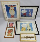 Four framed prints after Mackenzie Thorpe, Van Gog