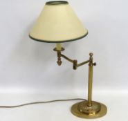 A brass Christopher Wray lamp with shade, 690mm ta