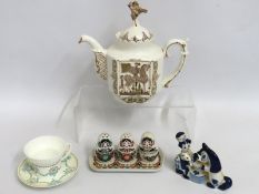 A decorative Russian porcelain cruet set, a Russia