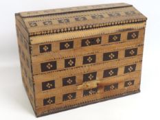 An antique trunk with inked pattern, 640mm wide x