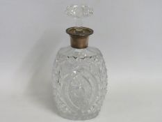 A Walsh signed cut glass crystal decanter with Wil