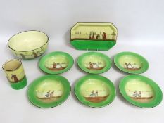 An antique Royal Doulton dessert set comprising si