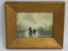 A small gilt framed watercolour of sail boats at s