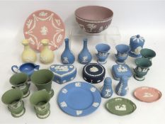 A collection of Wedgwood jasperware including teal