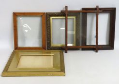 Five antique picture frames including one birds ey
