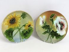 A Villeroy & Boch majolica sunflower plate twinned