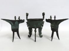 Three Chinese archaic style censers