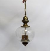 A brass ceiling lamp, 740mm drop