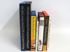 Seven Folio Society books including the Canterbury