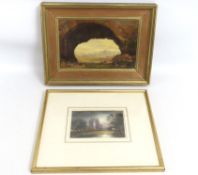R. Newbold, oil painting titled 'Campagne Di Roma' 1843, 240mm x 155mm, twinned with watercolour 'Gu