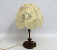 A retro teak lamp, 480mm tall overall