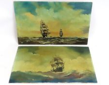 Dion Pears (1929-1985), a pair of marine oil paint