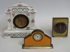 A small cloisonne & gilt metal art deco clock, a p