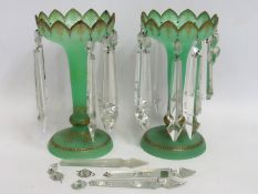 A pair of Victorian lustres, some losses & faults