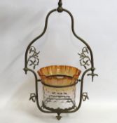 A late 19thC. arts & crafts gas lamp with original