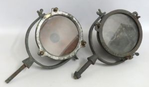 A Seahorse ships lamp & one other, approx. 245mm d