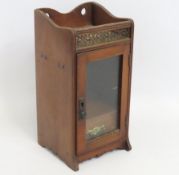 An Edwardian pipe smoker's cabinet, loss to side r