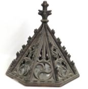 An 18th/19thC. carved Gothic church font cover, 66