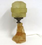 A c.1940's figurative art deco style glass lamp &