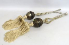 A pair of substantial manor house curtain tiebacks