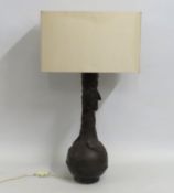 A Japanese bronze lamp base, 710mm overall