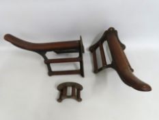 Two cast iron & teak Musgrave, Belfast saddle rack