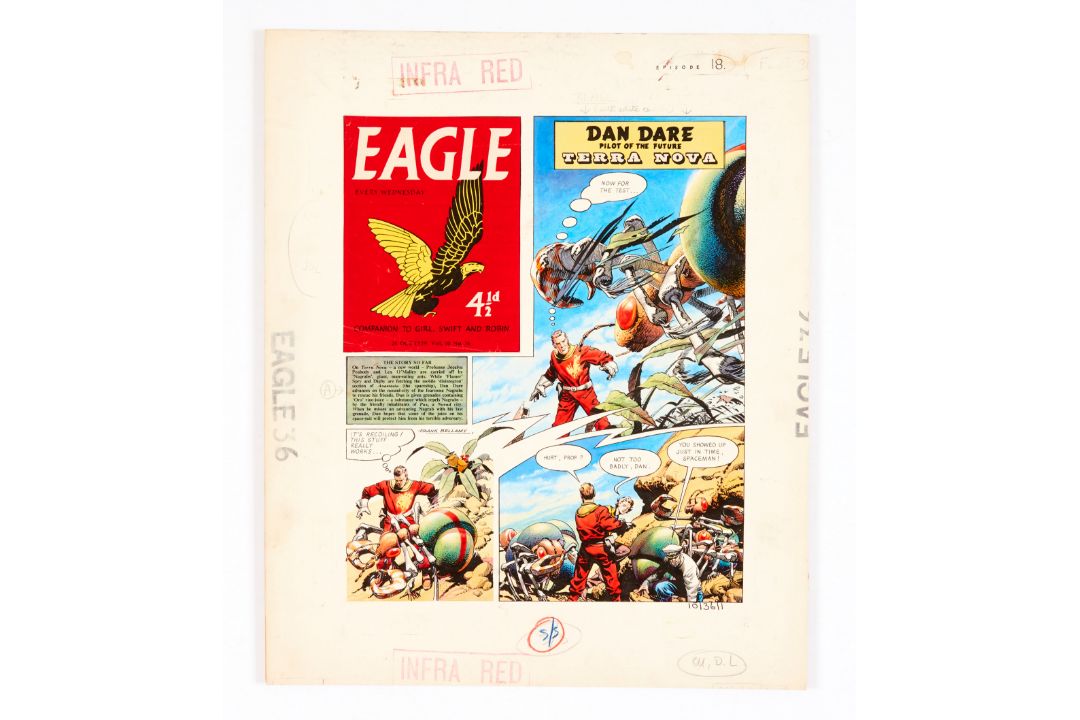 Dan Dare/Eagle original cover artwork (1959) painted and signed by Frank Bellamy for The Eagle