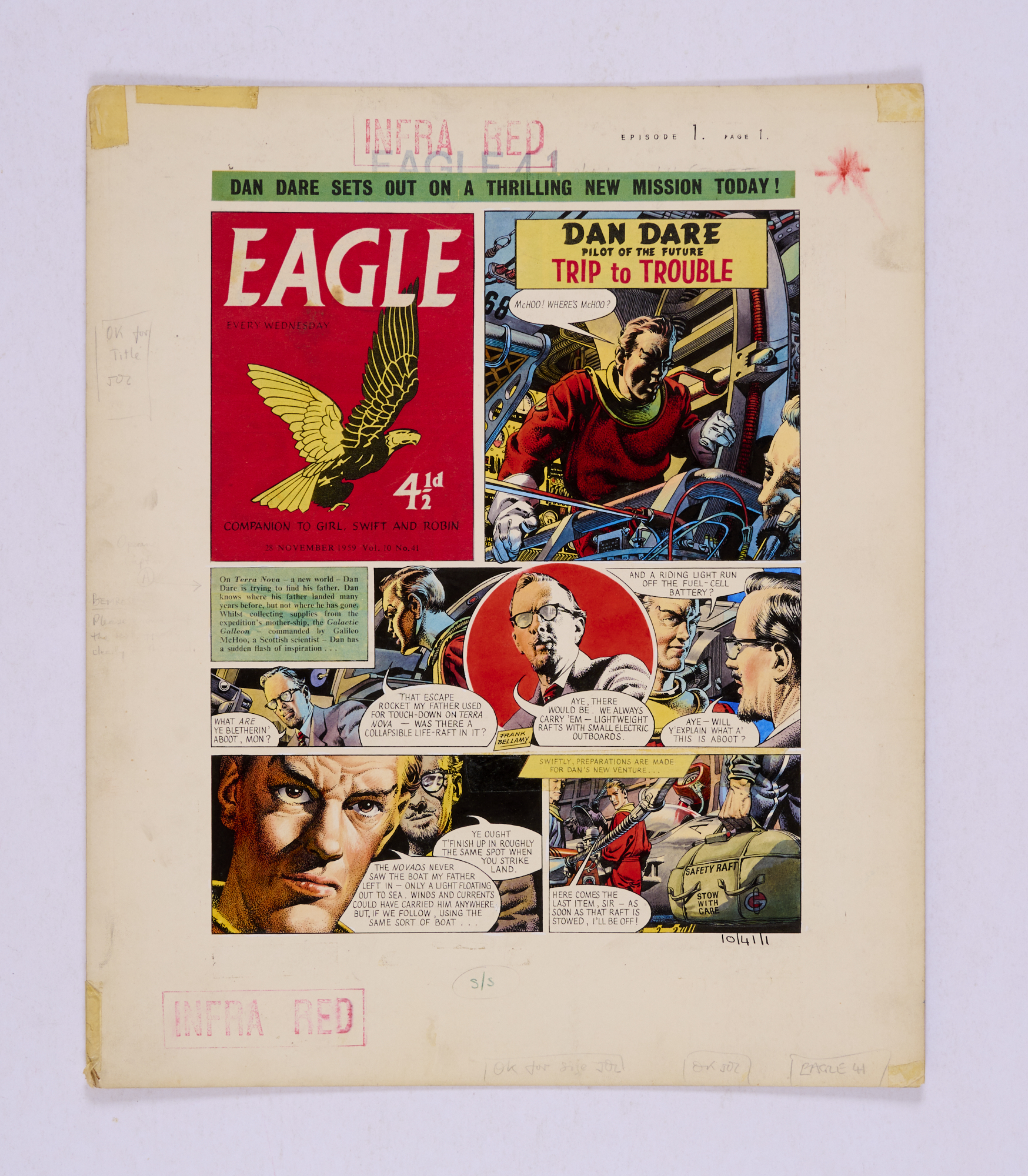 Dan Dare/Eagle original artwork (1959) painted and signed by Frank Bellamy for The Eagle Vol. 10