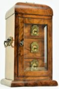 EARLY 20TH CENTURY EDWARDIAN WALNUT JEWELLERY BOX WITH KEY