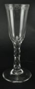 GEORGE III LATE 18TH CENTURY FACETED STEM ALE GLASS