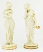 WORCESTER 19TH CENTURY PORCELAIN JOY & SORROW FIGURES