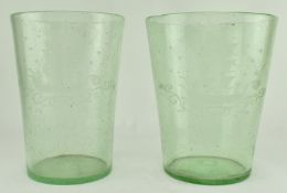 PAIR OF BELIEVED CONTINENTAL 19TH CENTURY ETCHED GLASS VASES